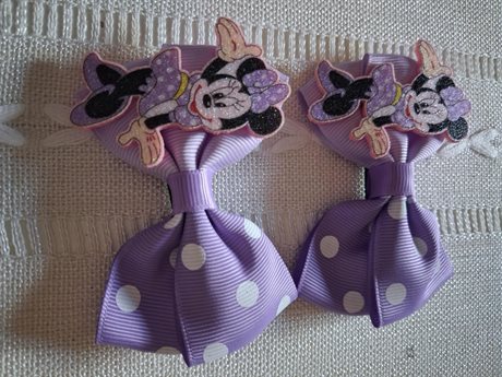 Hårklämma Minnie Rosett lila